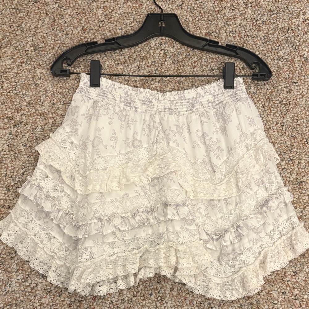 LoveShackFancy Elegant Cream Skirt
